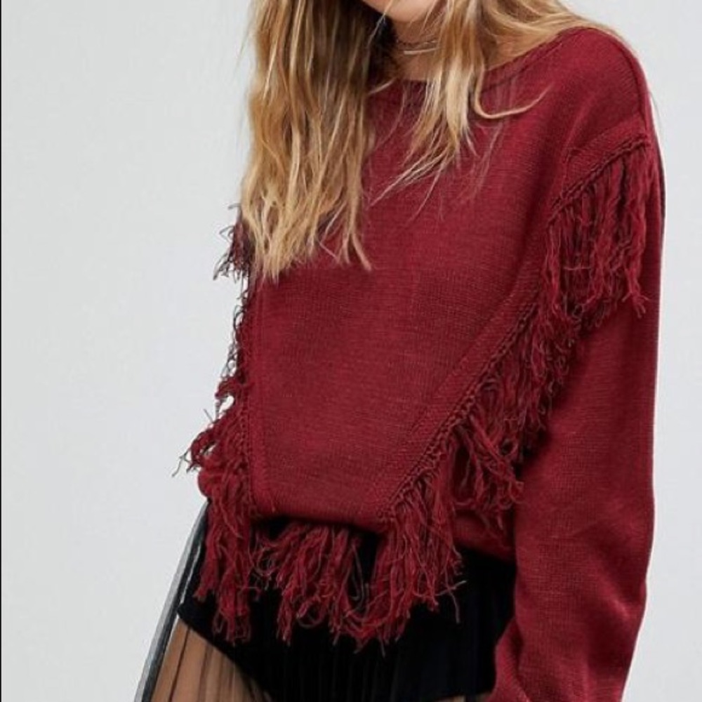 Sweater with Tassel Fringe detail